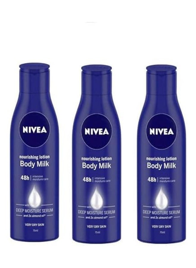 NIVEA Nourishing Body Milk Lotion, 75ml Each (Pack Of 5) (375ml) - Image 4